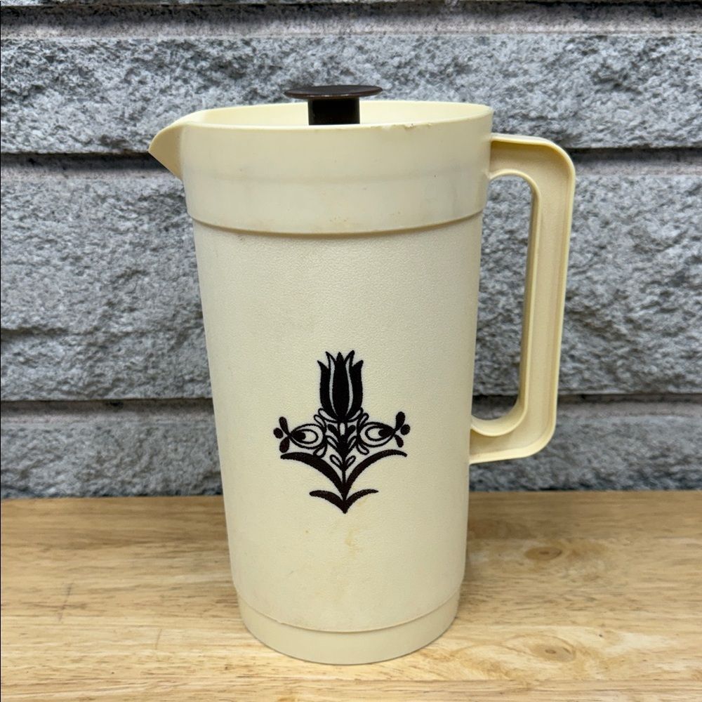 Vintage Elegant Cream Floral Pitcher